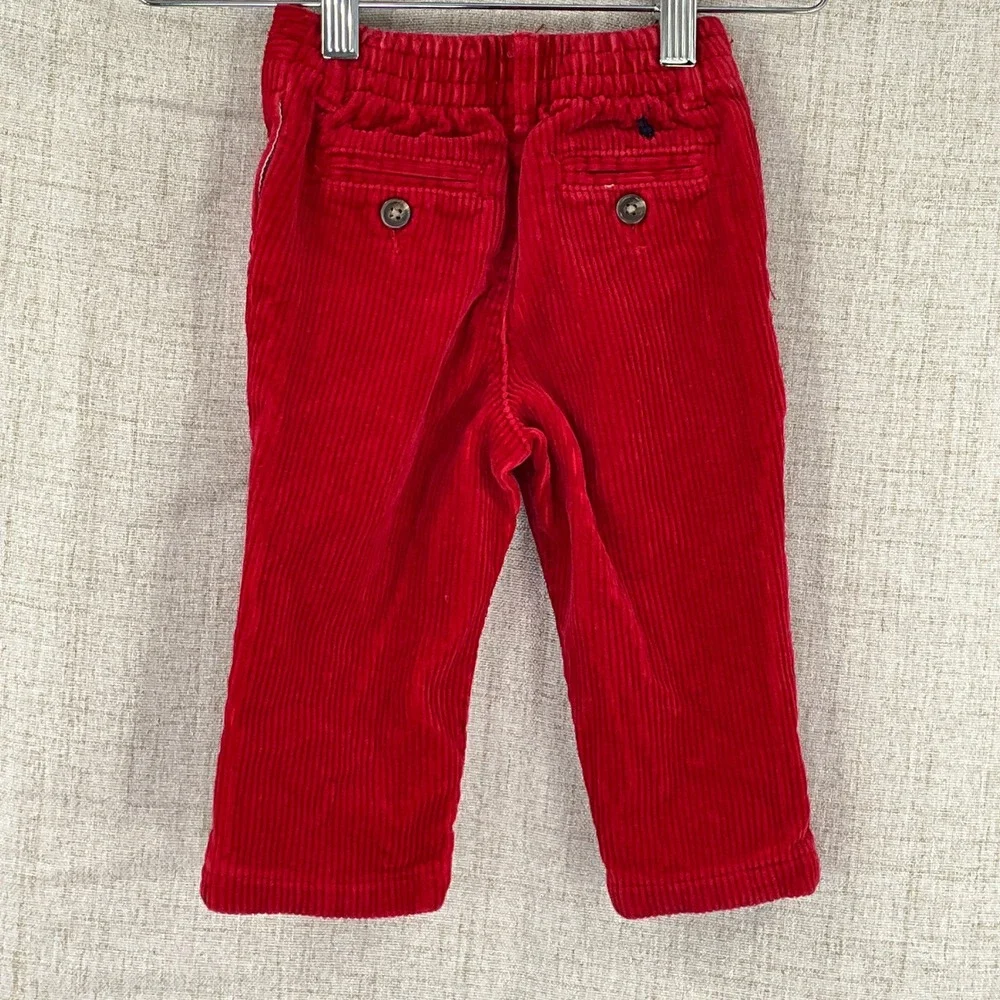 Ralph Lauren‎ Corduroy Pants Baby Toddler Red Size 12M Elastic Waist Pockets